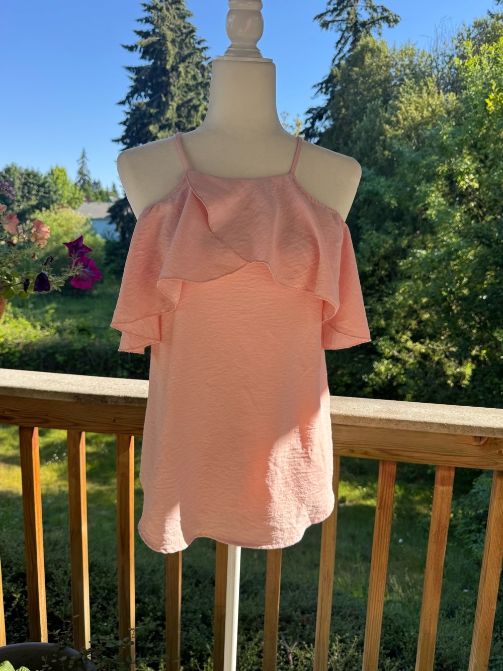 Hailey & Co Cold Shoulder Ruffle Blouse